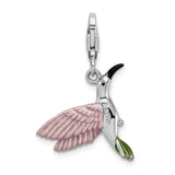 Amore LaVita Sterling Silver Enamel Hummingbird with Lobster Clasp Charm