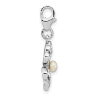 Goldia Sterling Silver Pearl Flower W/Lobster Claw Clasp Charm