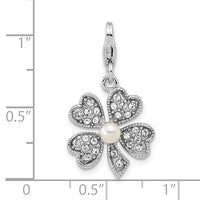 Goldia Sterling Silver Pearl Flower W/Lobster Claw Clasp Charm