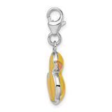 Sterling Silver Enameled 3-D Duck W/Lobster Claw Clasp Clasp Charm Charms