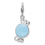Sterling Silver Enameled Piece Of Candy In Wrapper W/Lobster Claw Clasp Clasp Charm Charms