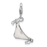 Sterling Silver Enameled 3-D Bikini Bottom W/Lobster Claw Clasp Clasp Charm Charms