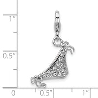 Sterling Silver Enameled 3-D Bikini Bottom W/Lobster Claw Clasp Clasp Charm Charms