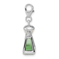 Goldia Sterling Silver 3-d Perfume Fresh Water Pearl Bottle W/Lobster Claw Clasp Charm