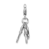 925 Sterling Silver Heart Cross and Key with Lobster Clasp Charm