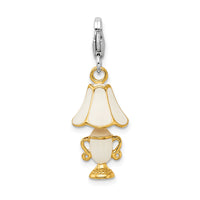 Amore LaVita Sterling Silver Enameled 3-D Gold Plated Lamp with Lobster Clasp Charm