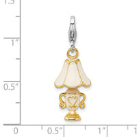 Amore LaVita Sterling Silver Enameled 3-D Gold Plated Lamp with Lobster Clasp Charm