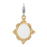 Amore LaVita Sterling Silver Enameled 3-D Gold Plated Mirrow with Lobster Clasp Charm
