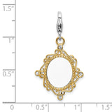 Amore LaVita Sterling Silver Enameled 3-D Gold Plated Mirrow with Lobster Clasp Charm