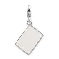 Sterling Silver Enameled 3-D Ace W/Lobster Claw Clasp Clasp Charm Charms