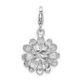 Sterling Silver Enameled Flower W/Lobster Claw Clasp Clasp Charm Charms