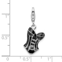 Sterling Silver 3-D Enameled Corset W/Lobster Claw Clasp Clasp Charm Charms