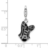 Sterling Silver 3-D Enameled Corset W/Lobster Claw Clasp Clasp Charm Charms