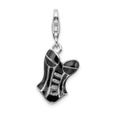 Sterling Silver 3-D Enameled Corset W/Lobster Claw Clasp Clasp Charm Charms