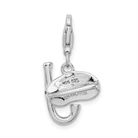 Sterling Silver 3-D Enameled Snorkles with Lobster Clasp Charm