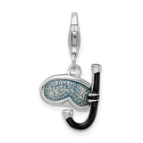 Sterling Silver 3-D Enameled Snorkles with Lobster Clasp Charm