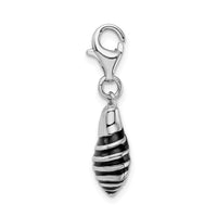 Sterling Silver 3-D Enameled Shell W/Lobster Claw Clasp Clasp Charm Charms