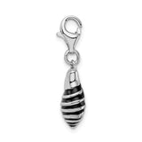 Sterling Silver 3-D Enameled Shell W/Lobster Claw Clasp Clasp Charm Charms