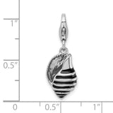 Sterling Silver 3-D Enameled Shell W/Lobster Claw Clasp Clasp Charm Charms