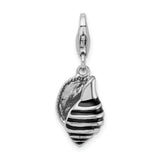 Sterling Silver 3-D Enameled Shell W/Lobster Claw Clasp Clasp Charm Charms