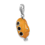 Amore LaVita Sterling Silver 3-D Enameled Submarine with Lobster Clasp Charm