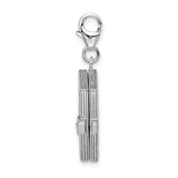Amore LaVita Sterling Silver Enameled 3-D Note Book with Lobster Clasp Charm