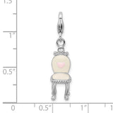 Amore La Vita Sterling Silver Rhodium-pl Enameled 3-D Vanity Chair Charm