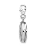 Sterling Silver Amore La Vita Rhod-plated Enameled Love Compact Charm