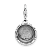 Amore LaVita Sterling Silver 3-D Dog Bowl & Bone with Lobster Clasp Charm