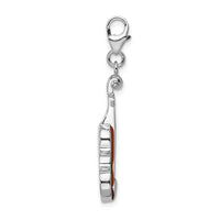 Amore LaVita Sterling Silver Enameled 3-D Viola with Lobster Clasp Charm