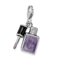 Amore La Vita Sterling Silver Rhod-pl Enameled 3-D Nail Enameled Charm