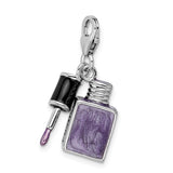 Amore La Vita Sterling Silver Rhod-pl Enameled 3-D Nail Enameled Charm