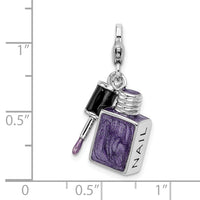 Amore La Vita Sterling Silver Rhod-pl Enameled 3-D Nail Enameled Charm