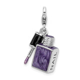 Amore La Vita Sterling Silver Rhod-pl Enameled 3-D Nail Enameled Charm