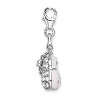 Couture Jewelers Sterling Silver Amore La Vita Rhodium-plated Enameled 3-D Purse Charm