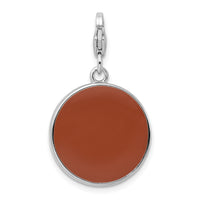 Amore LaVita Sterling Silver Enameled 3-D Roulette Wheel with Lobster Clasp Charm