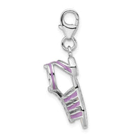 Amore La Vita Sterling Silver Rhodium-plated Enameled 3-D Sandal Charm