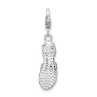 Amore La Vita Sterling Silver Rhodium-plated Enameled 3-D Sandal Charm