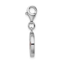 Goldia Sterling Silver Rhodium Plated Enameled Love W/Lobster Claw Clasp Charm