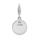 Goldia Sterling Silver Rhodium Plated Enameled Love W/Lobster Claw Clasp Charm