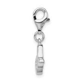 Goldia Sterling Silver Rhodium Plated Xo W/Lobster Claw Clasp Charm
