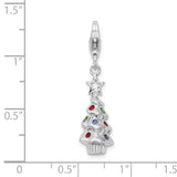 Goldia Sterling Silver Rhodium Plated Multi Glass Stone Tree W/Lobster Claw Clasp Charm