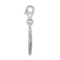 925 Sterling Silver Rhodium-plated 3-D Passport with Lobster Clasp Charm