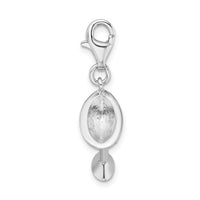 Adornica Diamonds Sterling Silver Amore La Vita Rhodium-plated CZ 3-D Martini Glass Charm