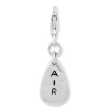 Goldia Sterling Silver Rhodium-Plated Air Symbol W/Lobster Claw Clasp Charm