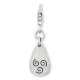 Goldia Sterling Silver Rhodium-Plated Air Symbol W/Lobster Claw Clasp Charm
