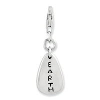 Goldia Sterling Silver Rhodium-Plated Earth Symbol W/Lobster Claw Clasp Charm