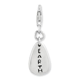 Goldia Sterling Silver Rhodium-Plated Earth Symbol W/Lobster Claw Clasp Charm