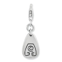 Goldia Sterling Silver Rhodium-Plated Earth Symbol W/Lobster Claw Clasp Charm
