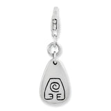 Goldia Sterling Silver Rhodium-Plated Earth Symbol W/Lobster Claw Clasp Charm